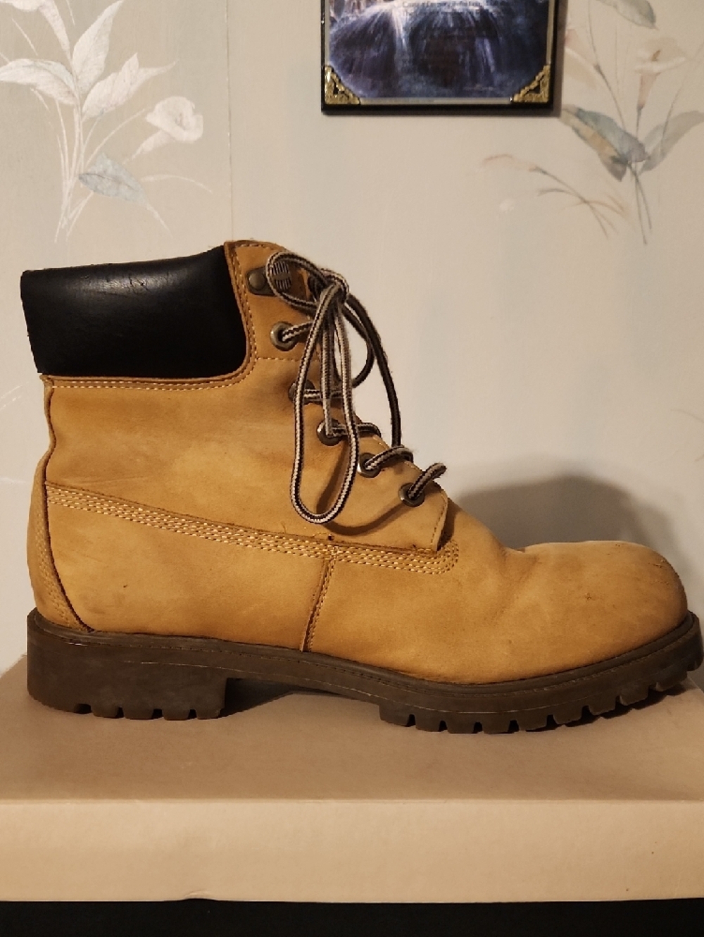 Bass - Men's Tan Work Boots - Durable Lace-Up Outdoor Boots (size 12)